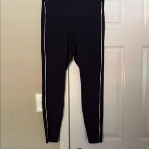 All in Motion Black Skinny Pants with White Stripes